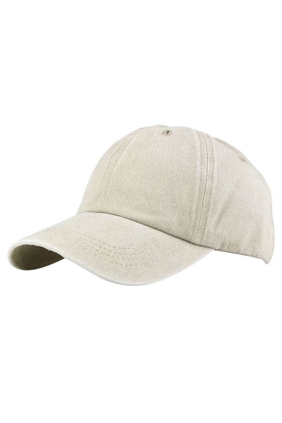 Women's Casual Water Washed Pure Solid Color Lightweight Baseball Cap Basic Hats for Women Beige
