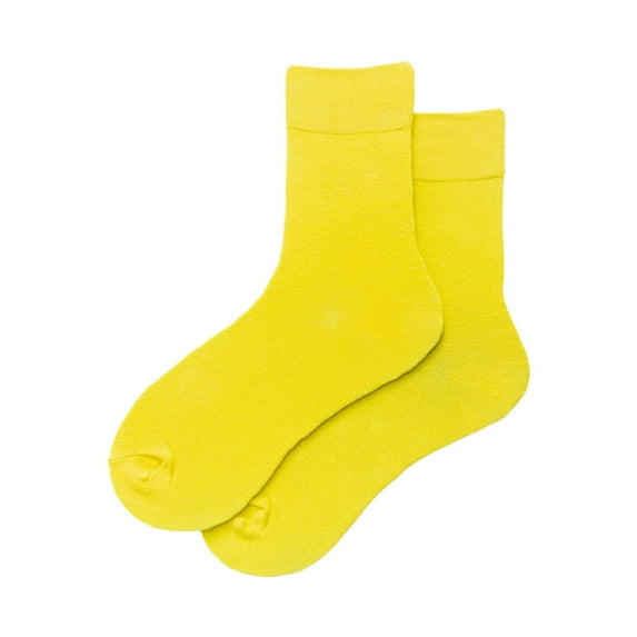 Fgnfyis Women's Crew Socks Solid Color Casual Ankle Socks for Everyday Wear Comfortable Stackable Socks Soft Breathable Fashion Socks for Women Yellow One Size