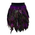 thumbnail image 1 of Fgnfyis Women's Elastic Waist Party Skirt with Feather Detail for Nightlife and Carnival Celebrations Skirt Purple S, 1 of 3
