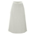 thumbnail image 1 of Fgnfyis Women's Elegant Solid Midi Skirt with Elastic Waist Pleated Maxi Style Flowy White XL, 1 of 2