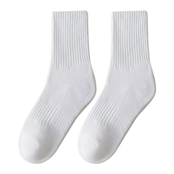 Fgnfyis Womens Fall Winter Thickened Warm Loop Mid Tube Socks for Women with Long Tube Socks White