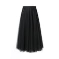thumbnail image 1 of Fgnfyis Women's Fashion Big Swing Skirt Thin A-line Skirt Solid Color Skirt Sheer Mesh Maxi Skirt Flowy Black L, 1 of 2