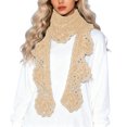 thumbnail image 1 of HJYCHN Women's Fashion Scarves Elegant Hand Floral Scarf Long Knitted Neck Warmer Soft Warm Decorative Scarfs for Women Beige One Size, 1 of 4