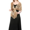 thumbnail image 1 of Fgnfyis Women's Fashion Solid Color Shawl Scarf with Shiny Metal Buckle Detail for Elegant Style Gold One Size, 1 of 2
