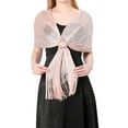 thumbnail image 1 of Fgnfyis Women's Fashion Solid Color Shawl Scarf with Shiny Metal Buckle Detail for Elegant Style Light Pink One Size, 1 of 2