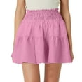 thumbnail image 1 of Fgnfyis Women's Flowy A-Line Skirt High Waisted Peplum Mini Style Pleated Cute Skirt for a Feminine Pink1 L, 1 of 5