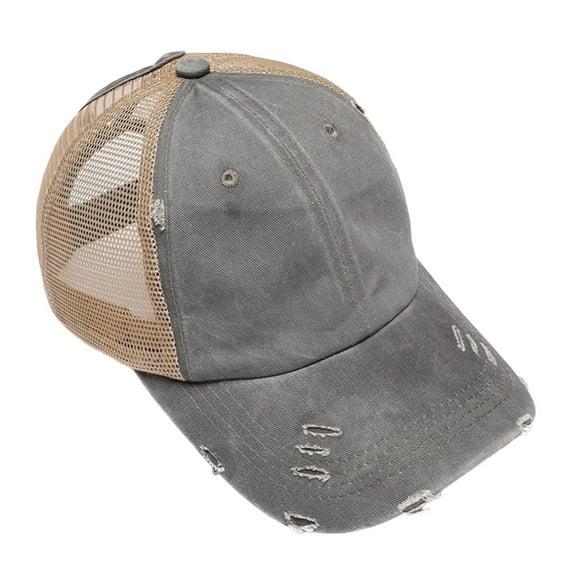 Fgnfyis Women's Hats & Caps Ponytail Baseball Cap High Messy Bun Ponycap with Quick Drying Mesh for Sports and Daily Wear Grey