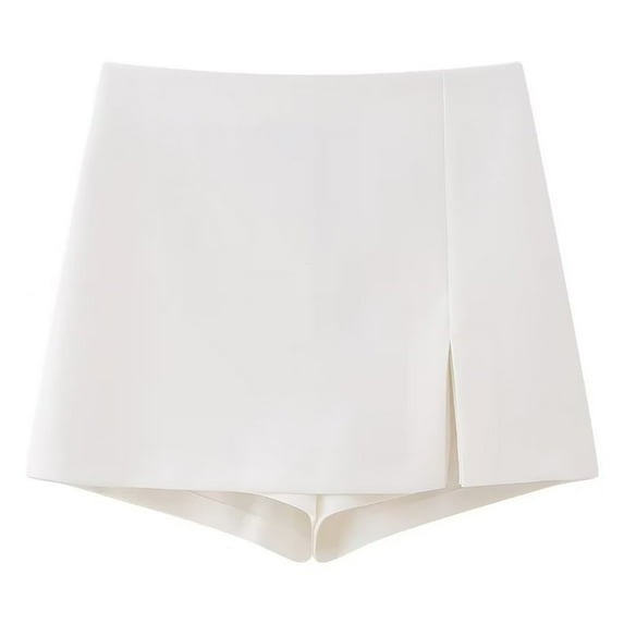 Fgnfyis Women's High Waisted Mini Solid Color Slim Fit Short Skirt Pants A-Line Style Everyday Wear White XS