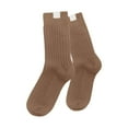 thumbnail image 1 of Fgnfyis Women's Knit Stockings Solid Color Textile Label Stackable Crew Socks Warm Wool Blend Socks for Fall Winter Comfort Coffee, 1 of 2