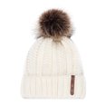 thumbnail image 1 of Fgnfyis Women's Knit Thicken Wool Solid Fashion Cap with Leather Label Winter Ear Protection Winter Hats for Women White, 1 of 5