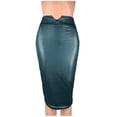 thumbnail image 1 of Fgnfyis Women's Leather Bodycon Skirt High Waist Slim Solid Knee Length Skirt Sophisticated Blue M, 1 of 4