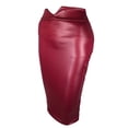 thumbnail image 1 of Fgnfyis Women's Leather Bodycon Skirt High Waist Slim Solid Knee Length Skirt Sophisticated XL, 1 of 1