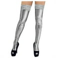 thumbnail image 1 of Fgnfyis Women Leather Lace Stockings for Women Shiny Shape Stylish Party Wear Silver, 1 of 5