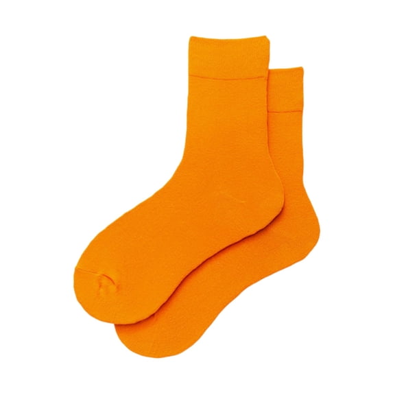 Fgnfyis Women's Mid Crew Solid Color Casual Socks for Women Everyday Wear Comfortable Stackable Ankle Socks Soft Breathable Fashion Socks Orange