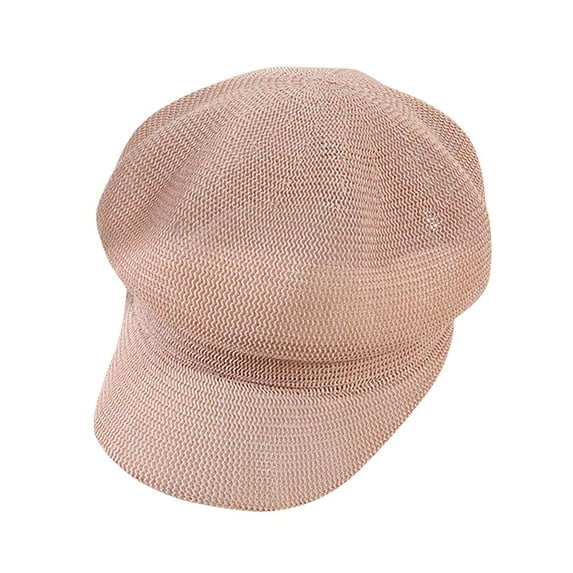 Fgnfyis Women's Paper Straw Balloon Hat Peaked Sun Hat Flat Top Newsboy Style Cap Womens Hats Pink