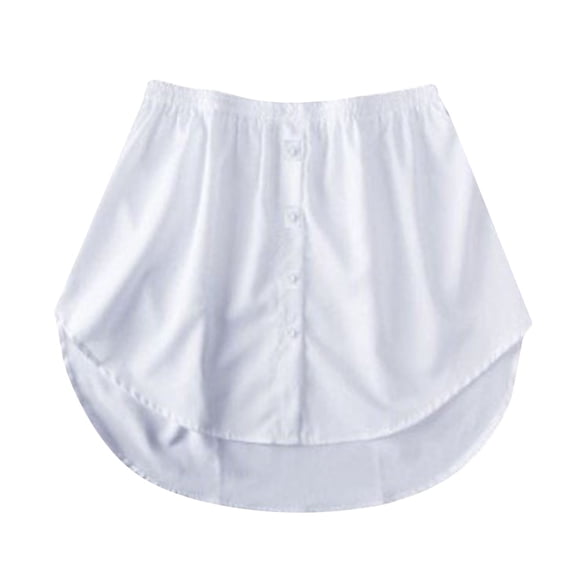 Fgnfyis Women's Shirt Extension Skirt Blouse Extension Mini Underskirt for Layering and Style Wear White M