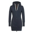 thumbnail image 1 of Fgnfyis Women's Solid Color High Neck Hoodie Drawstring Slim Graceful Blouse Coat Long Sleeve Navy XXXXL, 1 of 4