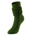thumbnail image 1 of Fgnfyis Women's Stacked Socks Mid High Calf Socks with Pulled Wool Detail Fashionable Socks for Women Crew Socks Unique Texture Dark Green One Size, 1 of 2