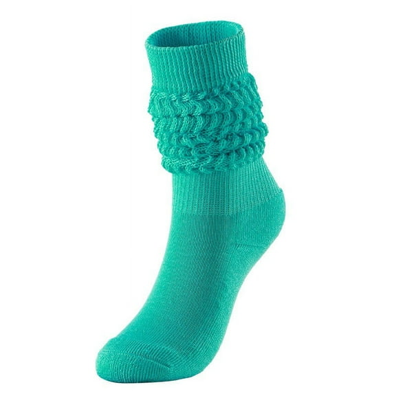 Fgnfyis Women's Stacked Socks Mid High Calf Socks with Pulled Wool Detail Fashionable Socks for Women Crew Socks Unique Texture Mint Green One Size