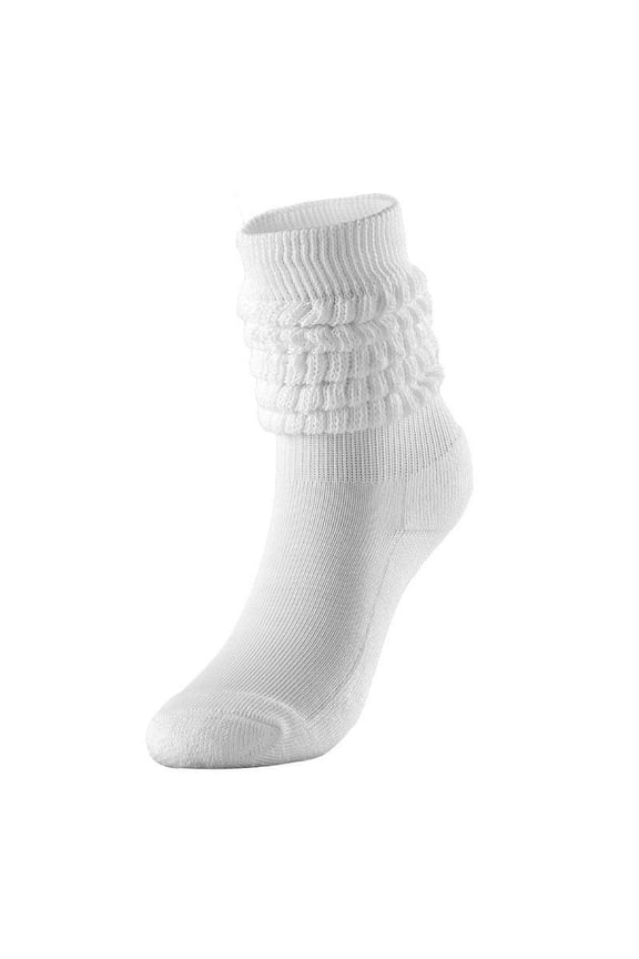 Women's Stacked Socks Mid High Calf Socks with Pulled Wool Detail Fashionable Socks for Women Crew Socks Unique Texture White One Size