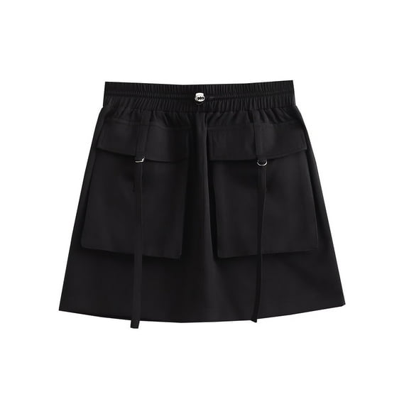 Fgnfyis Women's Street Fashion Work Skirt with Pocket with Stylish and Practical Details For Bussiness and Casual Wear Black L