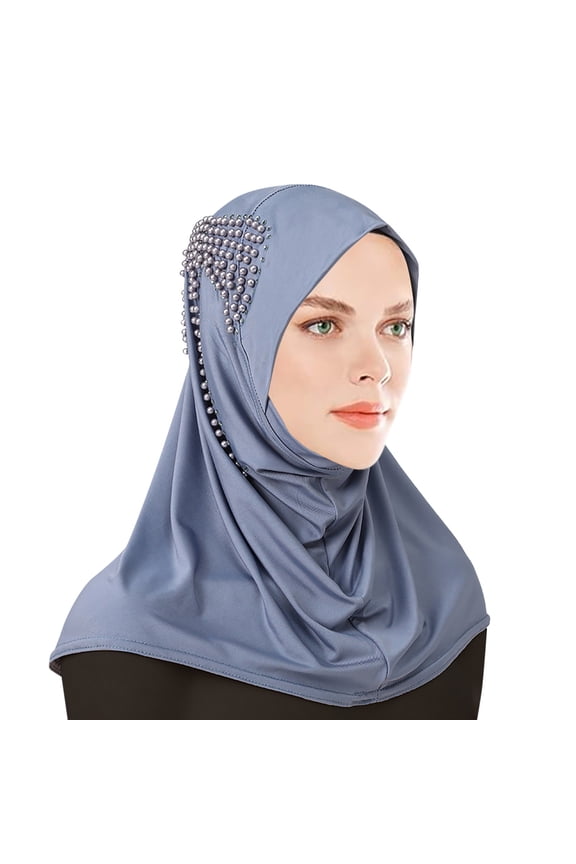 Women's Stretchable Soft Wrap Hijab Headscarf Headband Fashion Accessory Grey One Size
