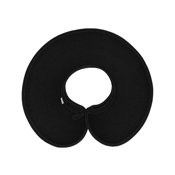 Fgnfyis Women's Summer Straw Sun Hat Wide Brim Foldable Roll Up Beach Visor for Outdoor Cycling Black One Size