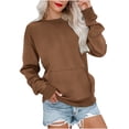 thumbnail image 1 of Fgnfyis Women's Sweatshirt Long Sleeve Pocket Pullover Drop Shoulder Casual Top Lightweight Hoodie Crew Neck Sweatshirts Women, 1 of 4
