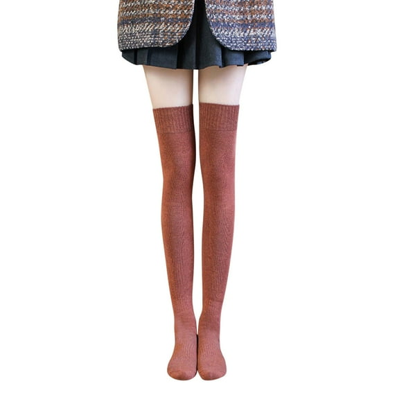 Fgnfyis Women's Thickened Warm Knee Socks Thick Thigh High Tube Stockings Socks for Women with for Cold Weather Red