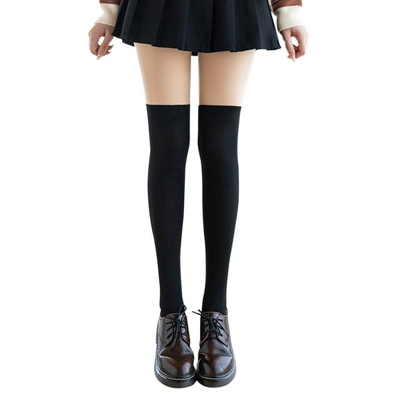 Fgnfyis Women's Three-in-One Knee High Socks Convertible Bareleg Tights with Calf Reinforcement L One Size