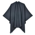 thumbnail image 1 of Fgnfyis Women's Warm Shawl Wrap Cape Winter Cardigan Sweater Open Front Poncho Black One Size, 1 of 3