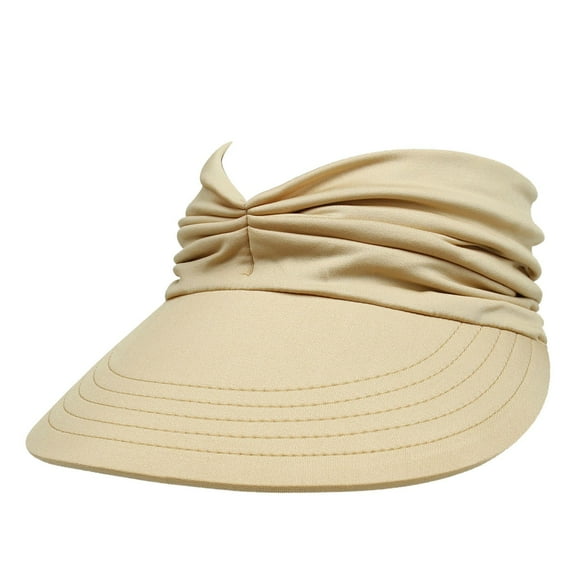 Fgnfyis Women's Wide Brim Sun Hat Outdoor Sports Visor for Beach Sun Beige One Size