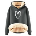 thumbnail image 1 of Fgnfyis Women's Winter Lined Warm Zip Up Hoodie Cardigan Hooded Sweatshirt Jacket with Soft for Cozy Cold Weather Outfit Grey XXXXL, 1 of 3