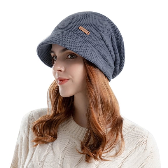 Fgnfyis Women's Winter Outdoor Warm Hat Wide Brim Earflap Fashion Postpartum Pile Cap Winter Hats for Women Dark Gray