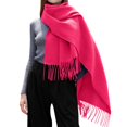 thumbnail image 1 of Fgnfyis Women's Winter Warm Tassel Shawl Scarf Soft Accessory for Cold Weather Hot Pink One Size, 1 of 4
