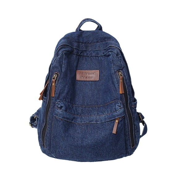 Fgnfyis Womens Backpack Ladies Fashion Denim Washed Large Capacity Student Bookbag Backpacks for Women Blue