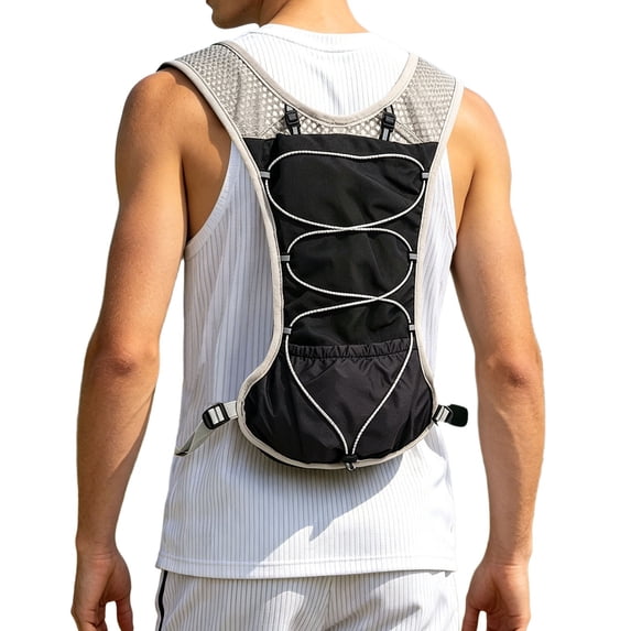 Fgnfyis Womens Backpack Multifunctional Outdoor Running Pack Lightweight Vest Breathable Mesh Reflective Secure Storage Men Hiking Backpack Men Black