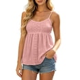 thumbnail image 1 of Fgnfyis Womens Camisole Tank Tops Embroidered Solid Tie up Sleeveless Layering Vest Sleeveless Tops for Women Pink L, 1 of 6