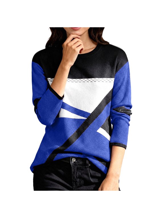 Womens Crewneck Sweatshirt Warm Elegant Pullover Print Comfortable Long Sleeve Knitted Casual Top Sweatshirts for Women