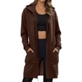 thumbnail image 1 of Fgnfyis Womens Hoodie Winter Warm Thickened Pullover Sweatshirt Oversized Casual Loose Fit Fashion Tops Brown M, 1 of 4