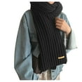 thumbnail image 1 of Fgnfyis Womens Knitted Scarf Winter Fashion Soft Woolen Thickening Warm Long Scarf for Women 180cm Black, 1 of 5