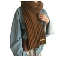 thumbnail image 1 of Fgnfyis Womens Knitted Scarf Winter Fashion Soft Woolen Thickening Warm Long Scarf for Women 180cm Coffee, 1 of 5