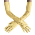 thumbnail image 1 of Fgnfyis Womens Long Stretchy Shiny PU Leather Gloves for Women Party Formal Event Evening Accessories Gold, 1 of 3
