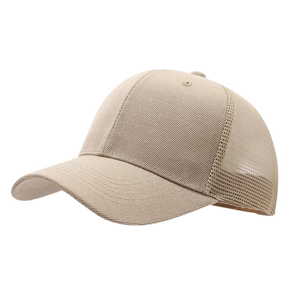 Fgnfyis Trucker Hats Women Ponytail Baseball Cap High Messy Bun Ponycap with Quick Drying Mesh for Daily Wear Khaki