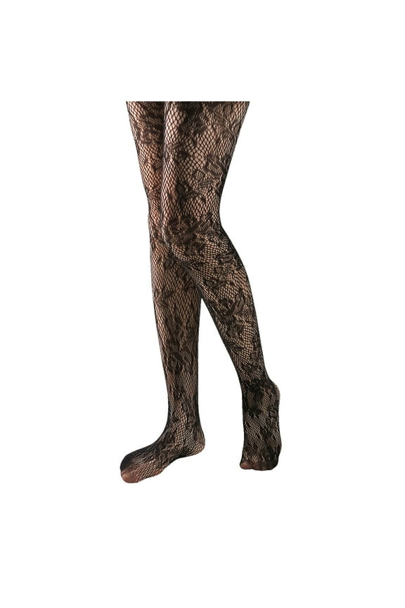 Womens Pattern Tights Fishnet Dot Pantyhose Stockings Seamless Leggings Size All Over Print Design Black One Size