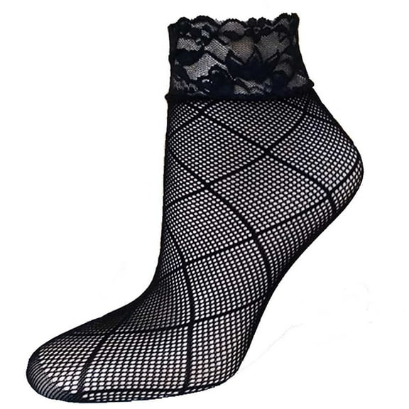 Fgnfyis Womens Socks Mesh Socks Ultrathin Ankle Short High Lace Socks for Hosiery for Women Ankle Socks Black One Size