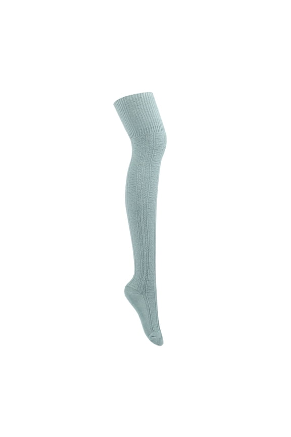 Womens Socks for Women Winter Long Leg Warmer Socks Stockings Bohemian Style Knit Cozy Light Blue