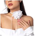 thumbnail image 1 of Fgnfyis Womens Solid Color Choker Necklace with Large Fabric Flower Minimalist Ribbon Fringe Statement Necklace WH1, 1 of 6