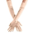 thumbnail image 1 of Fgnfyis Womens Solid Color Satin Wedding Photo Party Bridal Evening Carnival Long Gloves for Women Accessories Khaki, 1 of 3