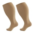 thumbnail image 1 of Fgnfyis Womens Solid Plus Size Sports Compression Socks for Women Calf Socks Legs Stretch Socks Athletic Support Beige, 1 of 2
